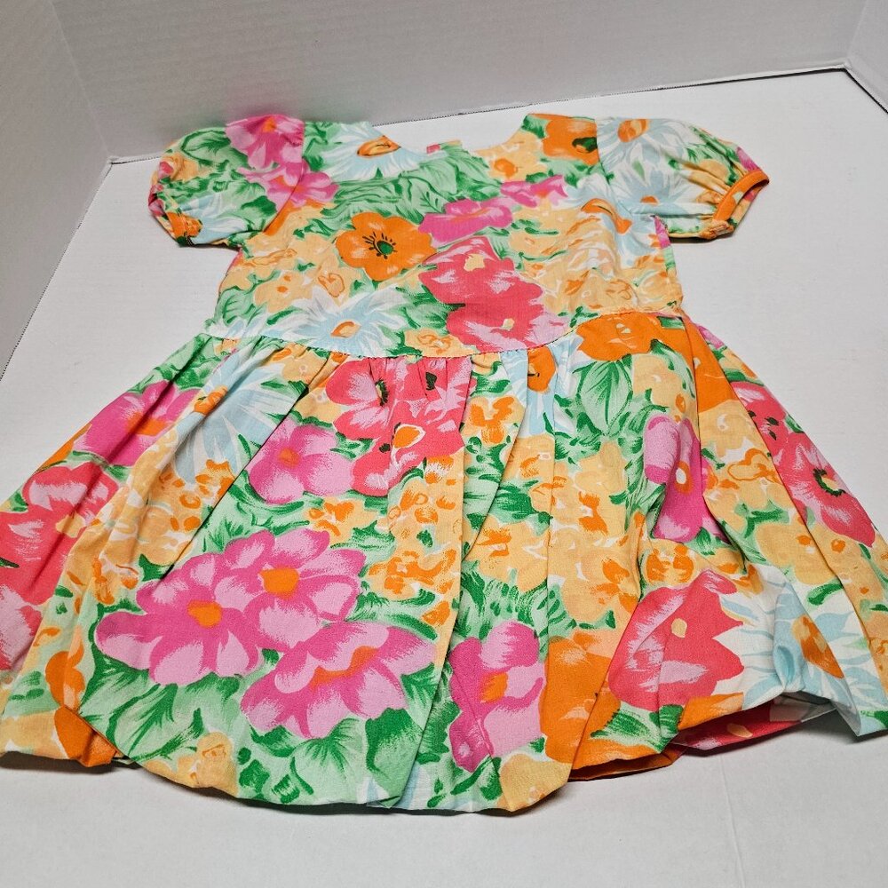 Girls Bubble Baby Beluga New York Flower Floral Bold Colorful Dress 4 3